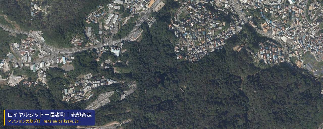 ロイヤルシャトー長者町の売却査定・買取価格｜神戸市長田区長者町（マンション売却プロ作成の航空写真（町の中心））