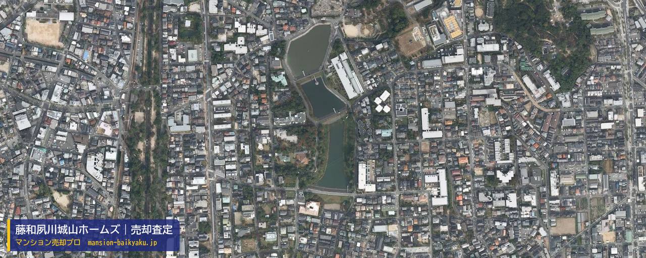 藤和夙川城山ホームズの売却査定・買取価格｜西宮市城山（マンション売却プロ作成の航空写真（町の中心））