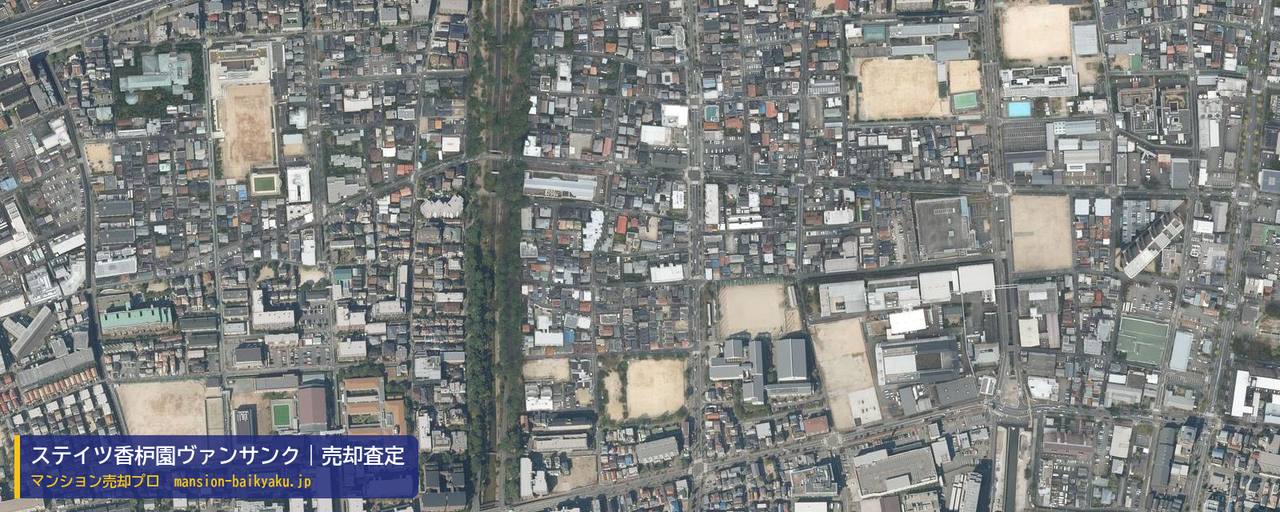 ステイツ香枦園ヴァンサンクの売却査定・買取価格｜西宮市建石町（マンション売却プロ作成の航空写真（町の中心））