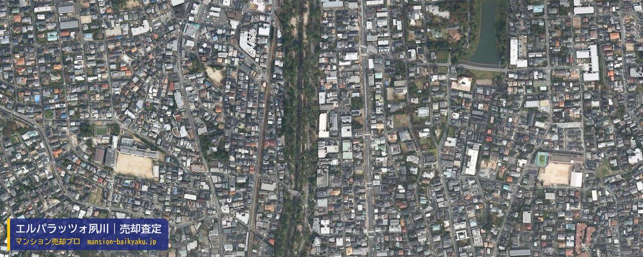 エルパラッツォ夙川の売却査定・買取価格｜西宮市南郷町（マンション売却プロ作成の航空写真（町の中心））