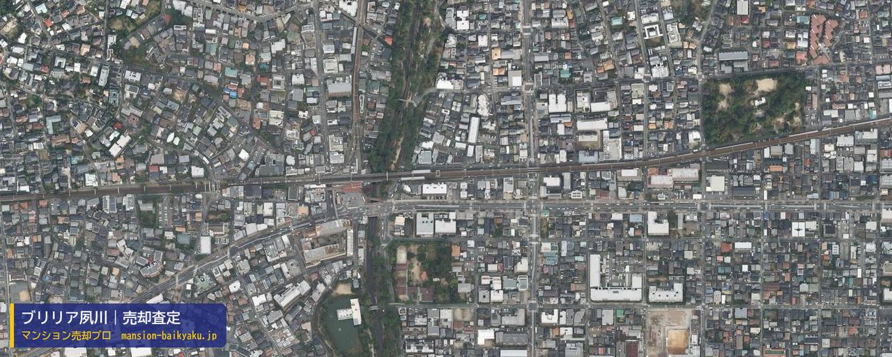 ブリリア夙川の売却査定・買取価格｜西宮市寿町（マンション売却プロ作成の航空写真（町の中心））