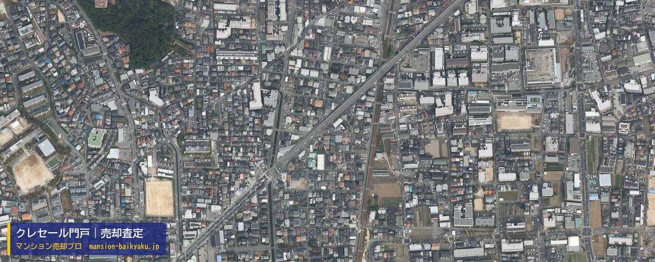 クレセール門戸の売却査定・買取価格｜西宮市伏原町（マンション売却プロ作成の航空写真（町の中心））