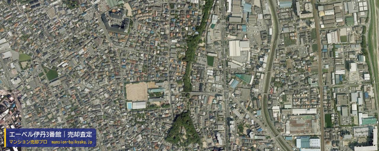 エーベル伊丹3番館の売却査定・買取価格｜伊丹市北本町（マンション売却プロ作成の航空写真（町の中心））