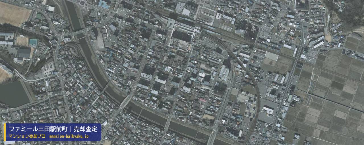 ファミール三田駅前町の売却査定・買取価格｜三田市駅前町（マンション売却プロ作成の航空写真（町の中心））