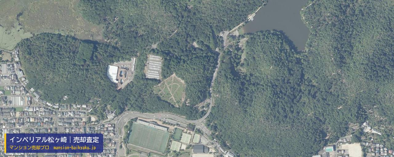 インペリアル松ヶ崎の売却査定・買取価格｜京都市左京区松ケ崎河原田町（マンション売却プロ作成の航空写真（町の中心））
