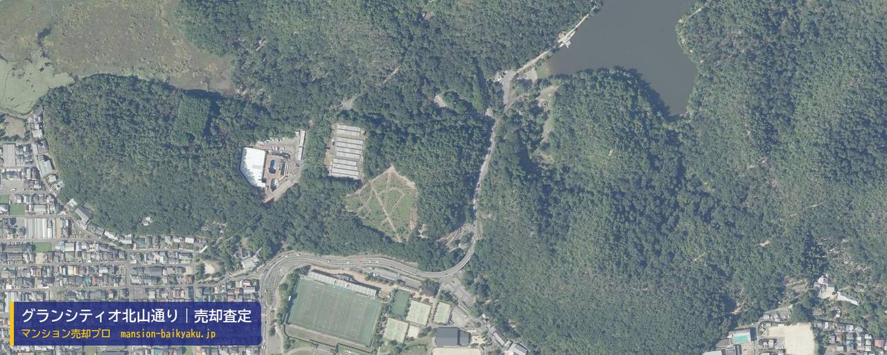 グランシティオ北山通りの売却査定・買取価格｜京都市左京区松ケ崎壱町田町（マンション売却プロ作成の航空写真（町の中心））