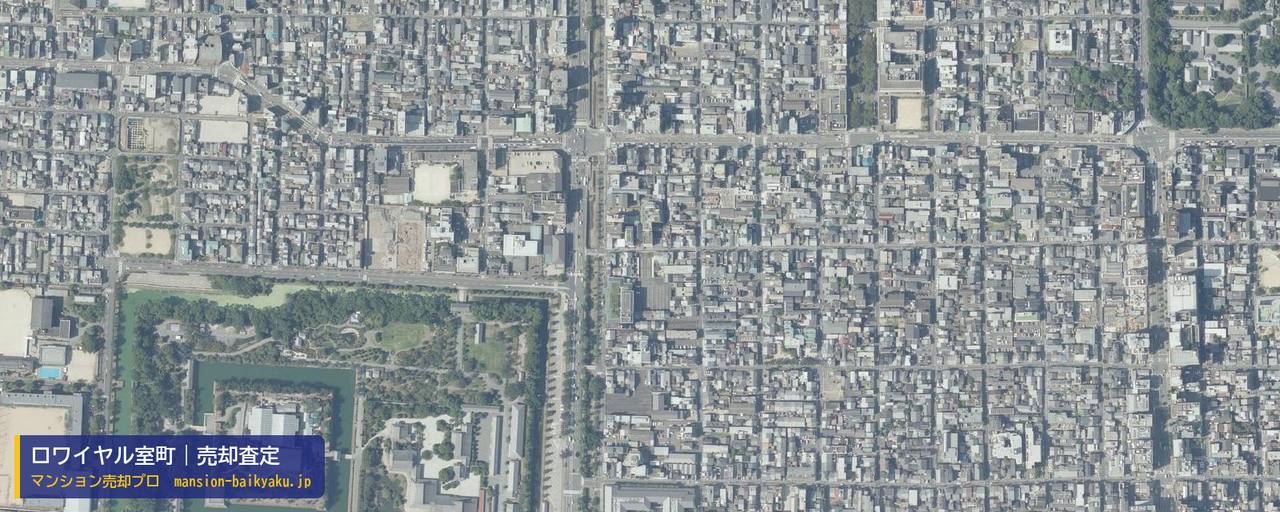 ロワイヤル室町の売却査定・買取価格｜京都市中京区梅屋学区（マンション売却プロ作成の航空写真（町の中心））