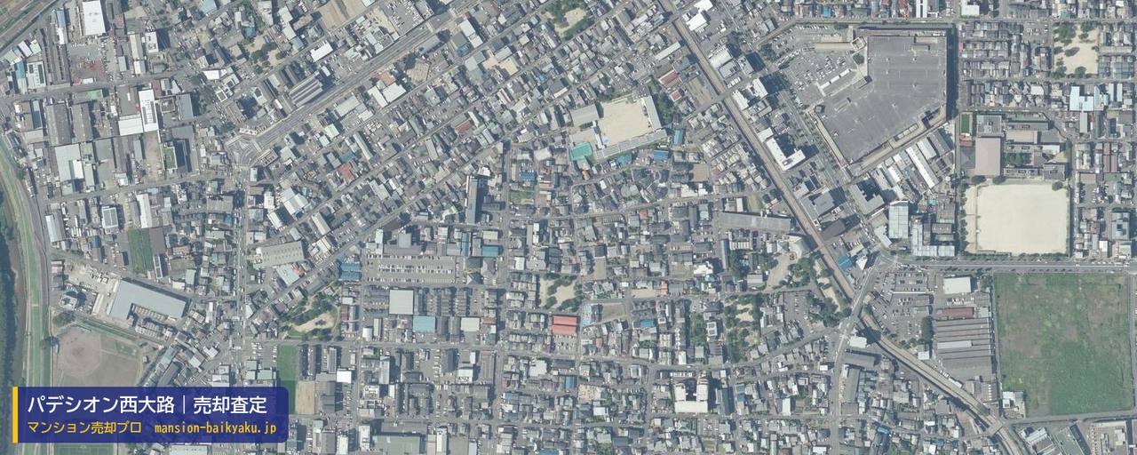 パデシオン西大路の売却査定・買取価格｜京都市南区吉祥院三ノ宮町（マンション売却プロ作成の航空写真（町の中心））