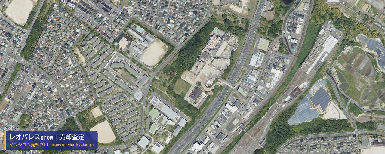 レオパレスgrowの売却査定・買取価格｜奈良市佐保台西町（マンション売却プロ作成の航空写真（町の中心））