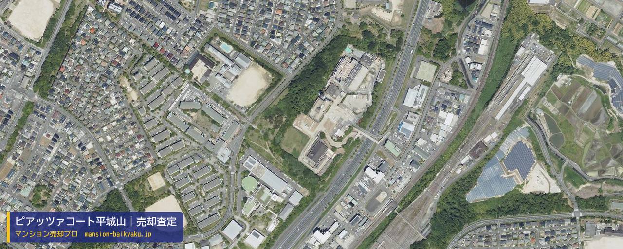 ピアッツァコート平城山の売却査定・買取価格｜奈良市佐保台西町（マンション売却プロ作成の航空写真（町の中心））
