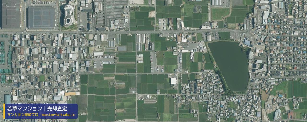 若草マンションの売却査定・買取価格｜奈良市北之庄町（マンション売却プロ作成の航空写真（町の中心））