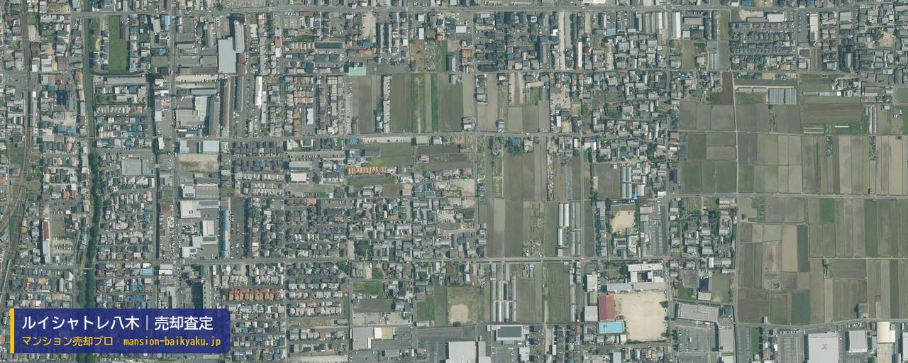 ルイシャトレ八木の売却査定・買取価格｜橿原市葛本町（マンション売却プロ作成の航空写真（町の中心））