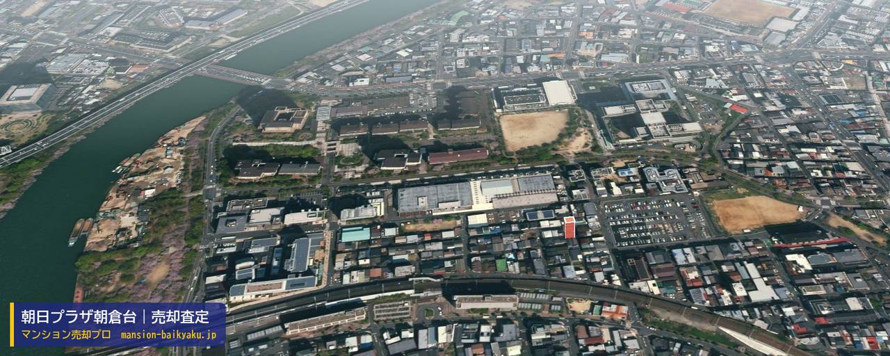 朝日プラザ朝倉台の売却査定・買取価格｜桜井市大字慈恩寺（マンション売却プロ作成の建物を立体で示した航空写真）