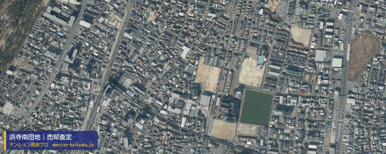 浜寺南団地の売却査定・買取価格｜堺市西区浜寺南町（マンション売却プロ作成の航空写真（町の中心））