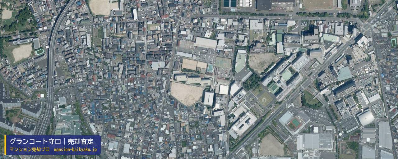 グランコート守口の売却査定・買取価格｜守口市八雲中町（マンション売却プロ作成の航空写真（町の中心））