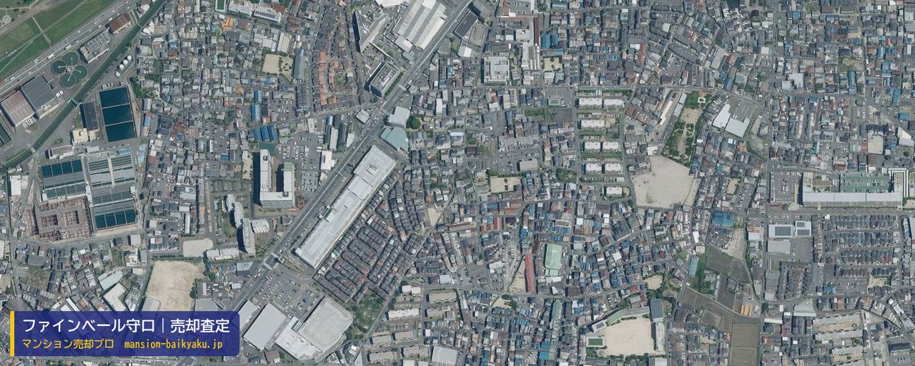 ファインベール守口の売却査定・買取価格｜守口市金田町（マンション売却プロ作成の航空写真（町の中心））