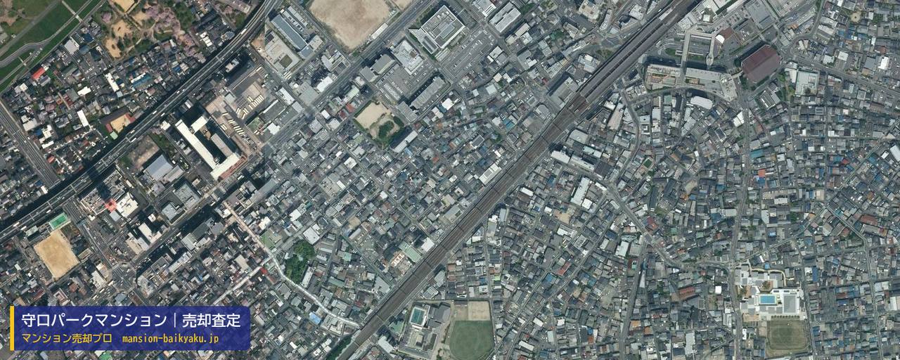 守口パークマンションの売却査定・買取価格｜守口市寺内町（マンション売却プロ作成の航空写真（町の中心））