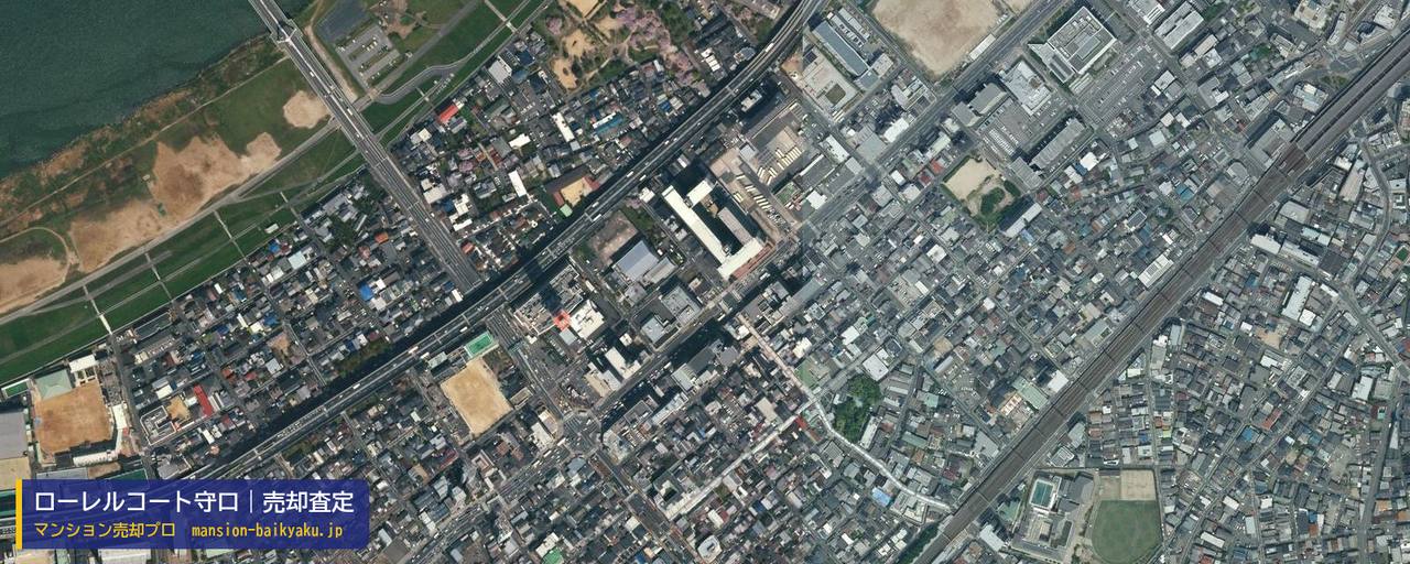 ローレルコート守口の売却査定・買取価格｜守口市金下町（マンション売却プロ作成の航空写真（町の中心））
