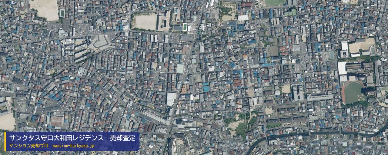 サンクタス守口大和田レジデンスの売却査定・買取価格｜守口市藤田町（マンション売却プロ作成の航空写真（町の中心））