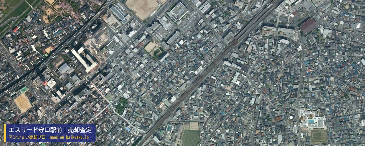 エスリード守口駅前の売却査定・買取価格｜守口市寺内町（マンション売却プロ作成の航空写真（町の中心））