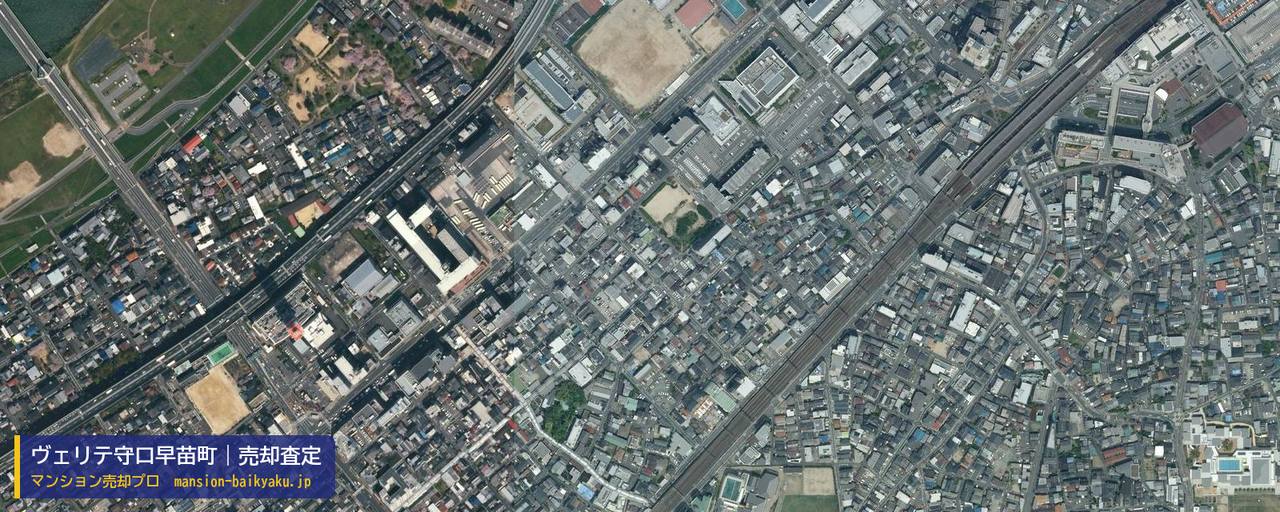 ヴェリテ守口早苗町の売却査定・買取価格｜守口市早苗町（マンション売却プロ作成の航空写真（町の中心））