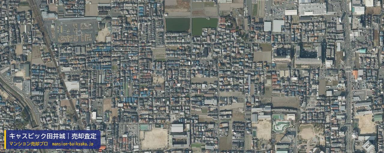 キャスビック田井城の売却査定・買取価格｜松原市田井城（マンション売却プロ作成の航空写真（町の中心））
