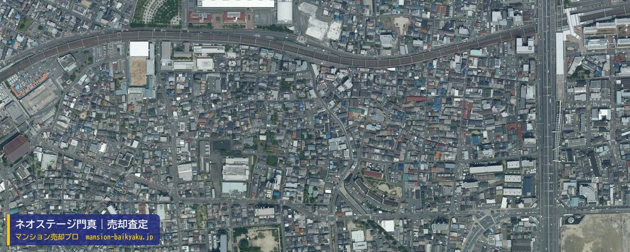 ネオステージ門真の売却査定・買取価格｜門真市本町（マンション売却プロ作成の航空写真（町の中心））