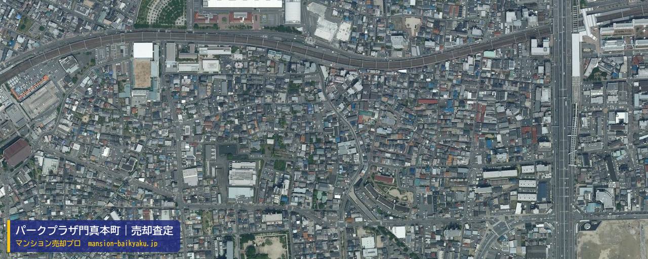 パークプラザ門真本町の売却査定・買取価格｜門真市本町（マンション売却プロ作成の航空写真（町の中心））